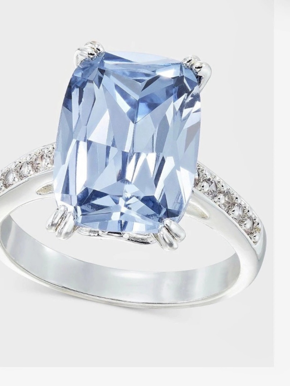 Charter Club Pavé & Color Crystal Statement Ring Blue Crystal Pavé Ring NWT